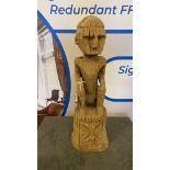 A Hand Carved Statue Of A Man 75cm Tall