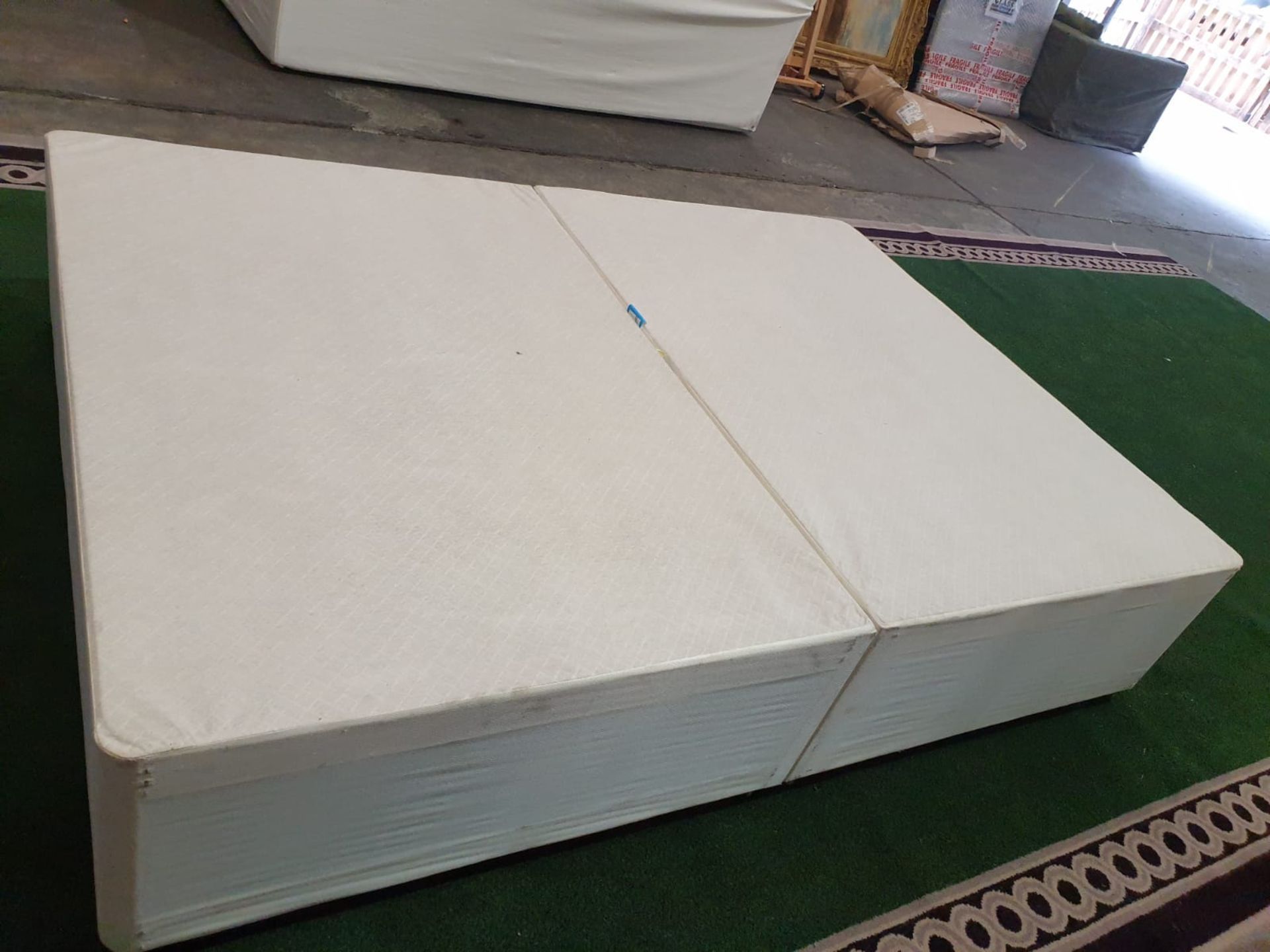 4FT6 Double Bed Base Divan Cream (ST29) - Image 2 of 4