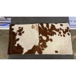 A Pair Cushion Cowhide Leather Cushion Cover 100% Natural Hide Handmade Cover With A Champagne