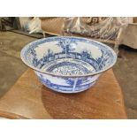 Maitland Smith Hand Made Porcelain Chinoiserie Bowl Elaborately Decorated With Children Landscapes