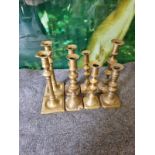 A Large Quantity Of Various Vintage Brassware Comprising Candlesticks, Candelabras Incense Stand And
