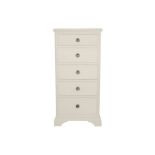 Laura Ashley Gabrielle White 5 Drawer Tall Chest Boasting Classic French Design With A Hand