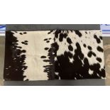 A Pair Cushion Cowhide Leather Cushion Cover 100% Natural Hide Handmade Cover With A Black Velour