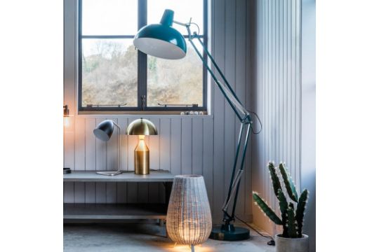 Watson Floor Lamp Teal Stylish Floor Lamp With An Industrial Style In A Teal Finish This Floor