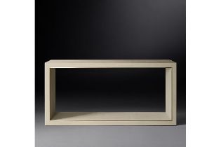 Cela White 67 Shagreen Console Table Crafted Of Shagreen Embossed Leather With The Texture Pattern