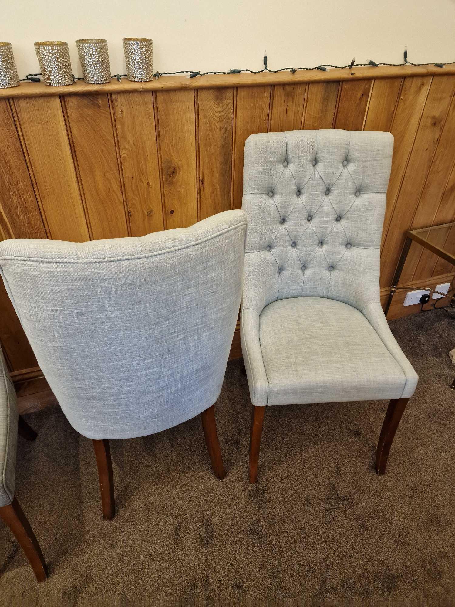 A Pair Of Bourne Furniture Sing Dining Chair Solid Timber Tufted Back Dining Chair Upholstered In - Image 3 of 3