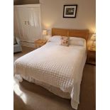 Mitre Hotel Contract King Size Mattress 150 x 200cm Complete With Divan Bases And Light Oak Wall