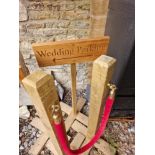 A Solid Timber Posts Rope And Wedding Directional Sign As Pictured