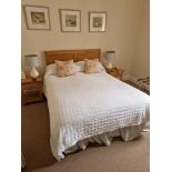 Mitre Hotel Contract King Size Mattress 150 x 200cm Complete With Divan Bases And Light Oak Wall