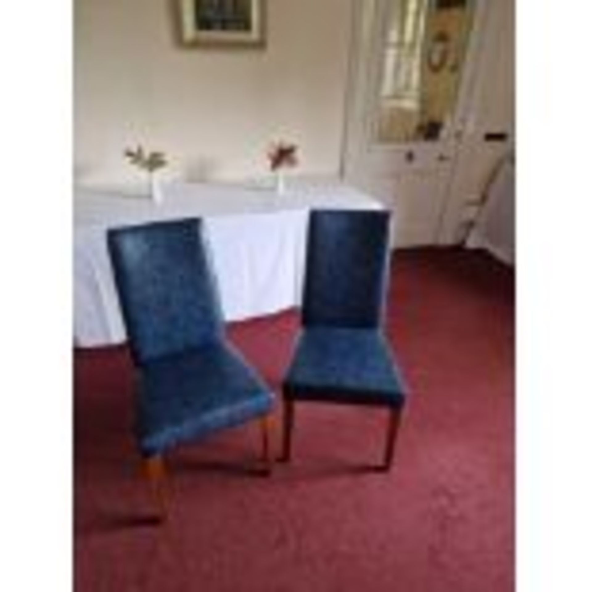 A Set Of 4 x Henshaw Blue Dining Chairs Smart And Stylish Chair Crafted From Solid Wood With - Image 2 of 4