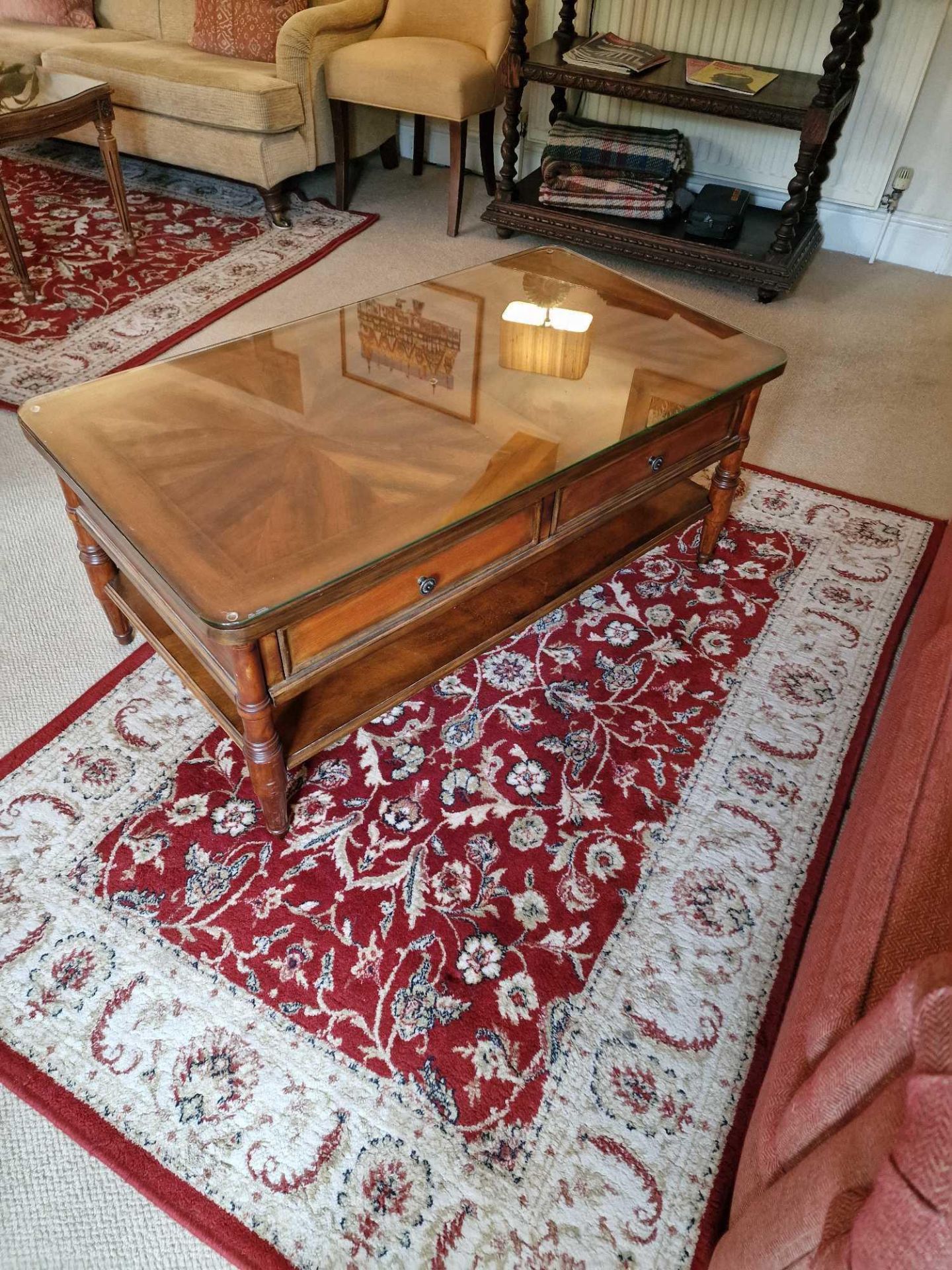 A Regency Style Cherry Wood Two Drawer Coffee Table With Undershelf 110 x 60 x 46cm