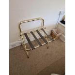 Hotel Folding Luggage Rack With Backrest European Made With Strong Black Nylon Straps Dimensions (