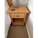 A Pair Of Bedside Tables Light Oak Finished With A Satin VarnishÃ‚ Highlights The Natural Grain Of