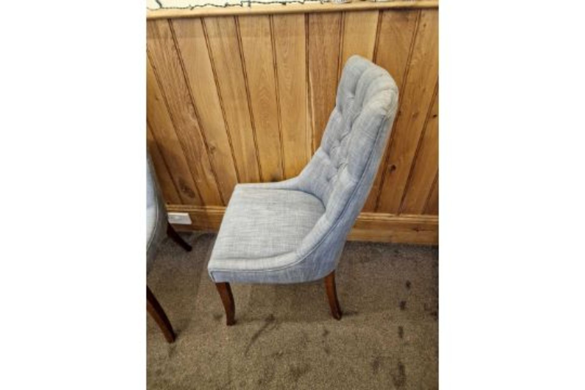 A Pair Of Bourne Furniture Sing Dining Chair Solid Timber Tufted Back Dining Chair Upholstered In - Image 3 of 4