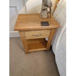 A Pair Of Bedside Tables Light Oak Finished With A Satin VarnishÃ‚ Highlights The Natural Grain Of