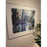 Flood Waters By Maureen Davis SoftÃ‚ Pastel And Gouache Signed Framed Art In White Wood Profile