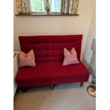 A Bespoke Handmade Bourne Furniture High Back Sofa  Bench Mounted On Six Sturdy Legs The Upholstered