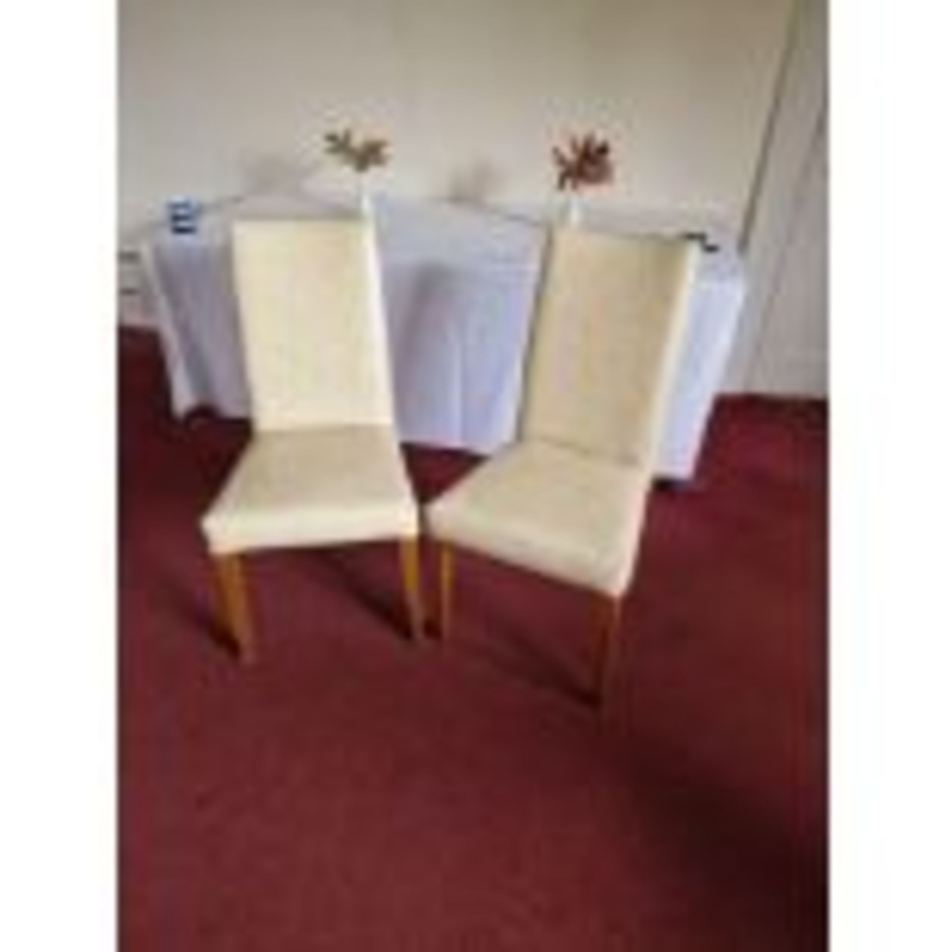 A Set Of 4 x Henshaw Cream Dining Chairs Smart And Stylish Chair Crafted From Solid Wood With - Image 2 of 5