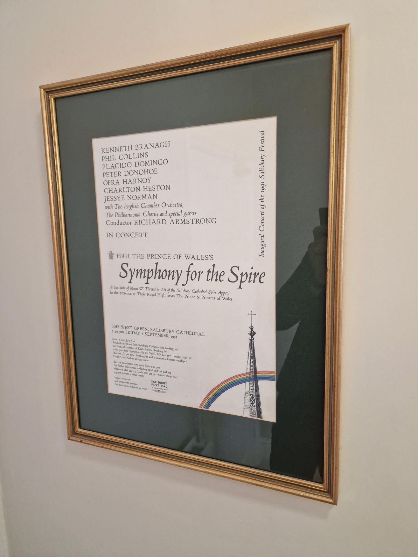 Framed Program Symphony For The Spire Fri 6th Sep 1991, Devised By The Prince Of Wales In Aid Of The