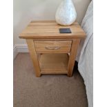 A Pair Of Bedside Tables Light Oak Finished With A Satin VarnishÃ‚ Highlights The Natural Grain Of