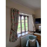 2 x Pairs Of Fully Lined Fire Retardant Drapes Mitre Ophelia Juliette Mint Fabric With A Repeating