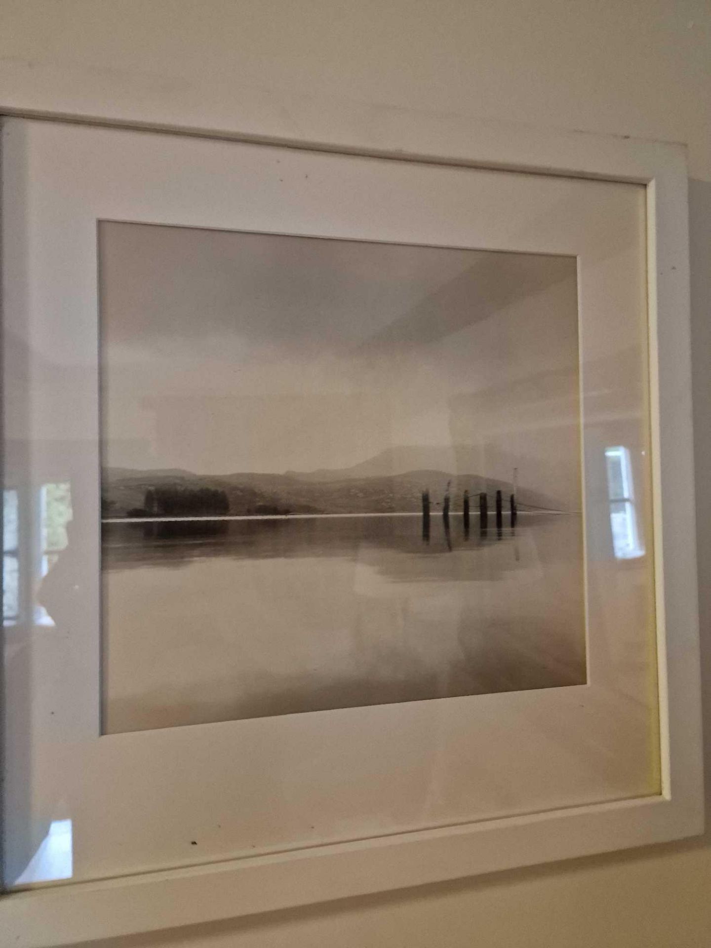 Gillian Allard Framed Print Loch Ewe Area Signed Verso In A Modern White Wood Glazed Frame 48 x 49cm