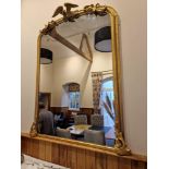 A Significant Overmantel Mirror With Federal Styling Features A Carved Perched Eagle With Flanking