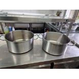 2 x Stainless Steel Commercial Stock Pots