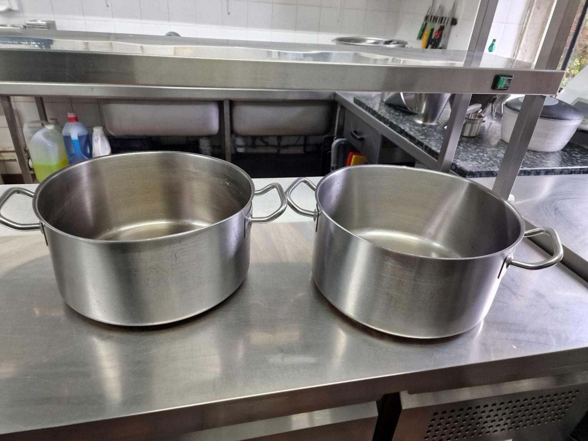 2 x Stainless Steel Commercial Stock Pots