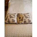 2 x  Kilburn Scott Pheasant Print Cushions 40 x  36cm