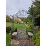 Large Iron Garden Arch And Seats Attractive Painted Metal Garden Arch With Seats Inside - Painted