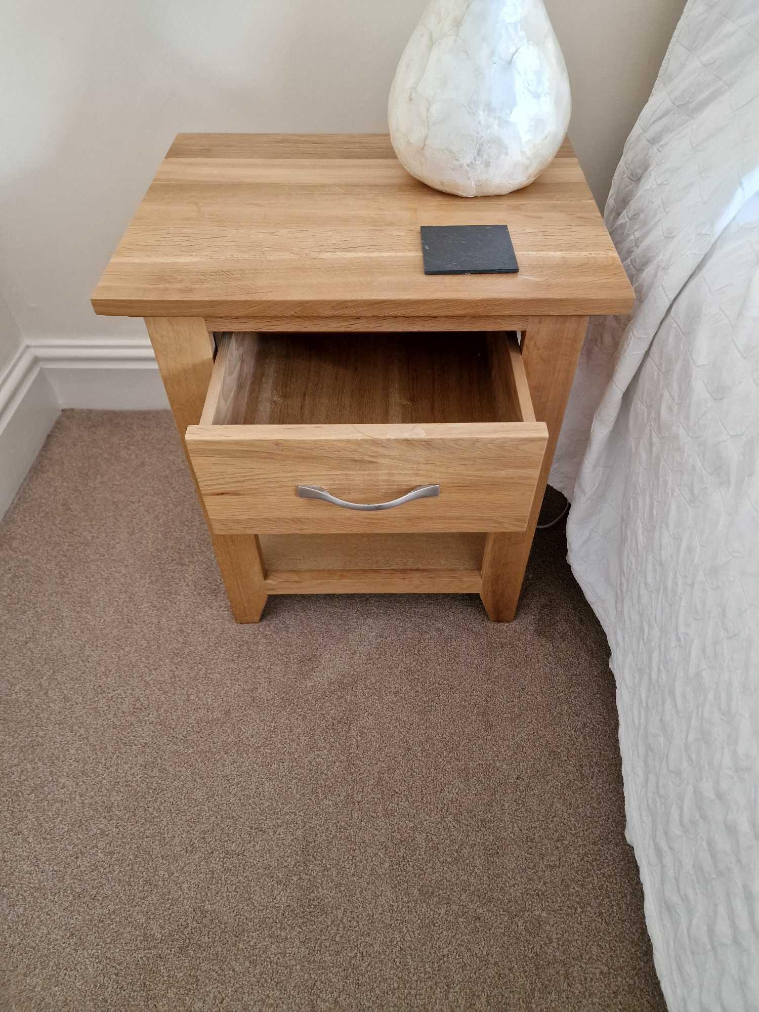 A Pair Of Bedside Tables Light Oak Finished With A Satin VarnishÃ‚ Highlights The Natural Grain Of - Image 2 of 2