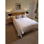 Mitre Hotel Contract King Size Mattress 150 x 200cm Complete With Divan Bases And Light Oak Wall