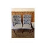A Pair Of Bourne Furniture Sing Dining Chair Solid Timber Tufted Back Dining Chair Upholstered In