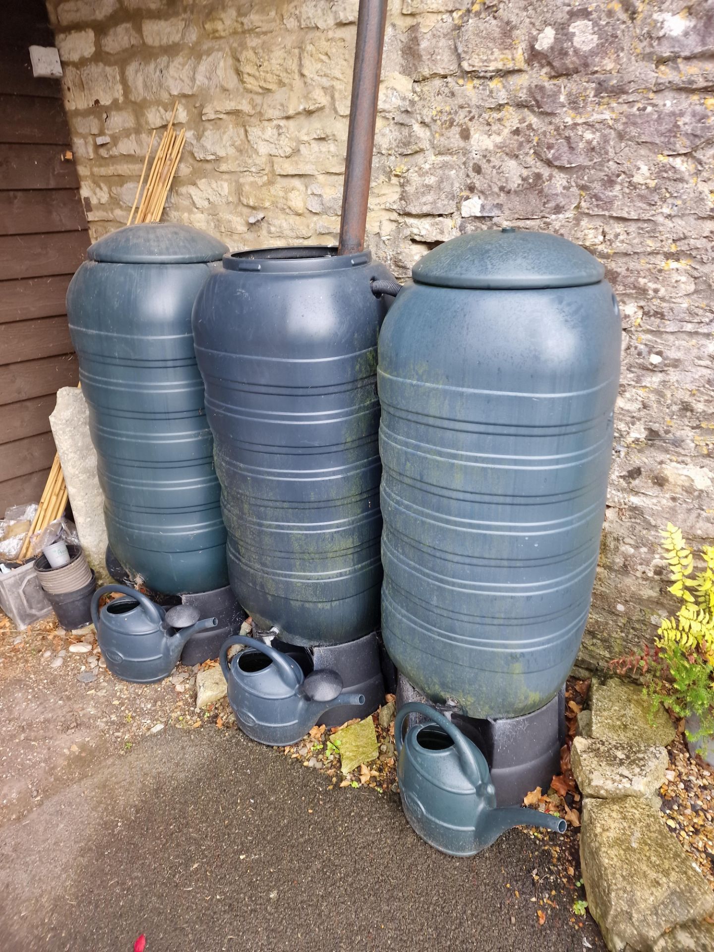 3 x 100L Water Butt Rainwater Collector ABS Plastic Storage Tanks - Bild 3 aus 3