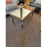 Neo Classical Italian Carved Design Giltwood Mirrored Top Coffee Table The Frame And Apron In