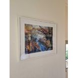 Framed Art Titled Winter Light Along The Itchen By Maureen Davies Mixed Media Signed And Dated