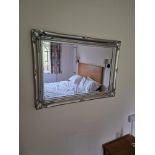 Accent Mirror Silver Baroque Style Mirror 90 x 65cm The Antique-Look Mirror Features A Sturdy Wooden