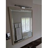 A Wooden Framed Accent Mirror With LED Mounted Light 57 x 80cm