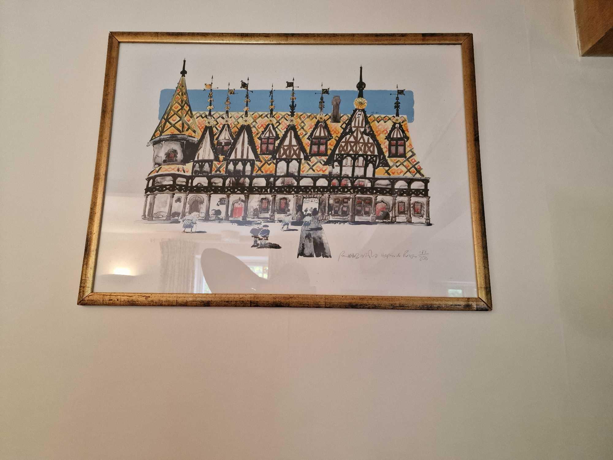 Framed Limited Edition 181/200 Lithograph Hospice De Beaune By Paul Hogarth OBE RA Hospice De Beaune - Image 3 of 3