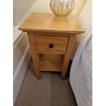 A Pair Of Pine Single Drawer Nightstand With Undershelf 38 x 40cm