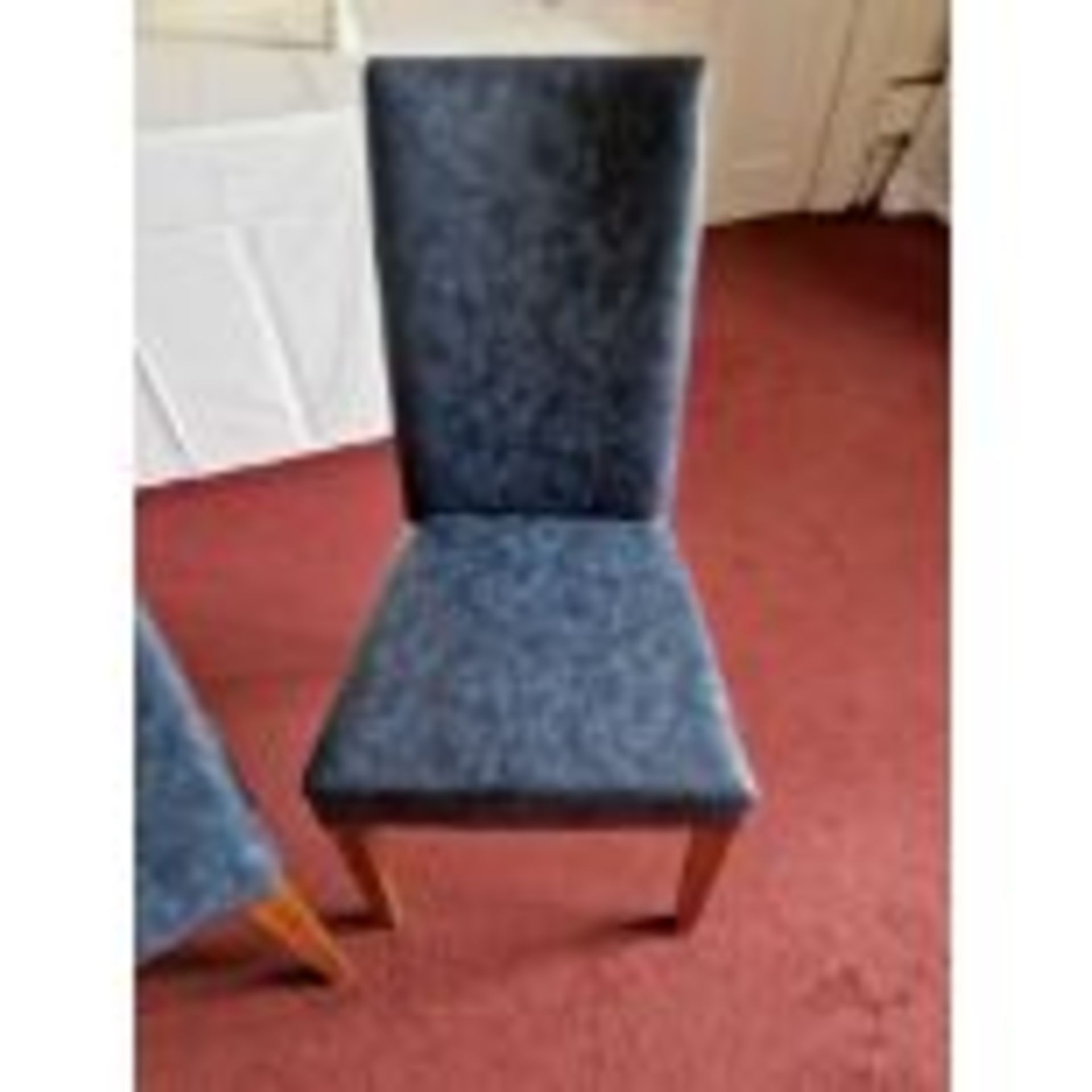 A Set Of 4 x Henshaw Blue Dining Chairs Smart And Stylish Chair Crafted From Solid Wood With - Image 3 of 4