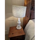 A Pair Of Table Lamps Elegantly Fashioned In White This Table Lamp Features An Intricately