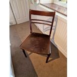 Retro 1960's Teak Side Chair By Meredew Upholstered Pad Seat On Turned Front Legs 44 x 53 x 85cm