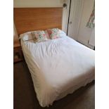 Mitre Hotel Contract Double Mattress 140 x 190cm Complete With Divan Bases And Light Oak Wall