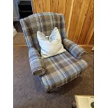 Bourne Furniture Zeus Lounge Chair Upholstered In 100% Pure New Woold Moon Longleat Topaz This