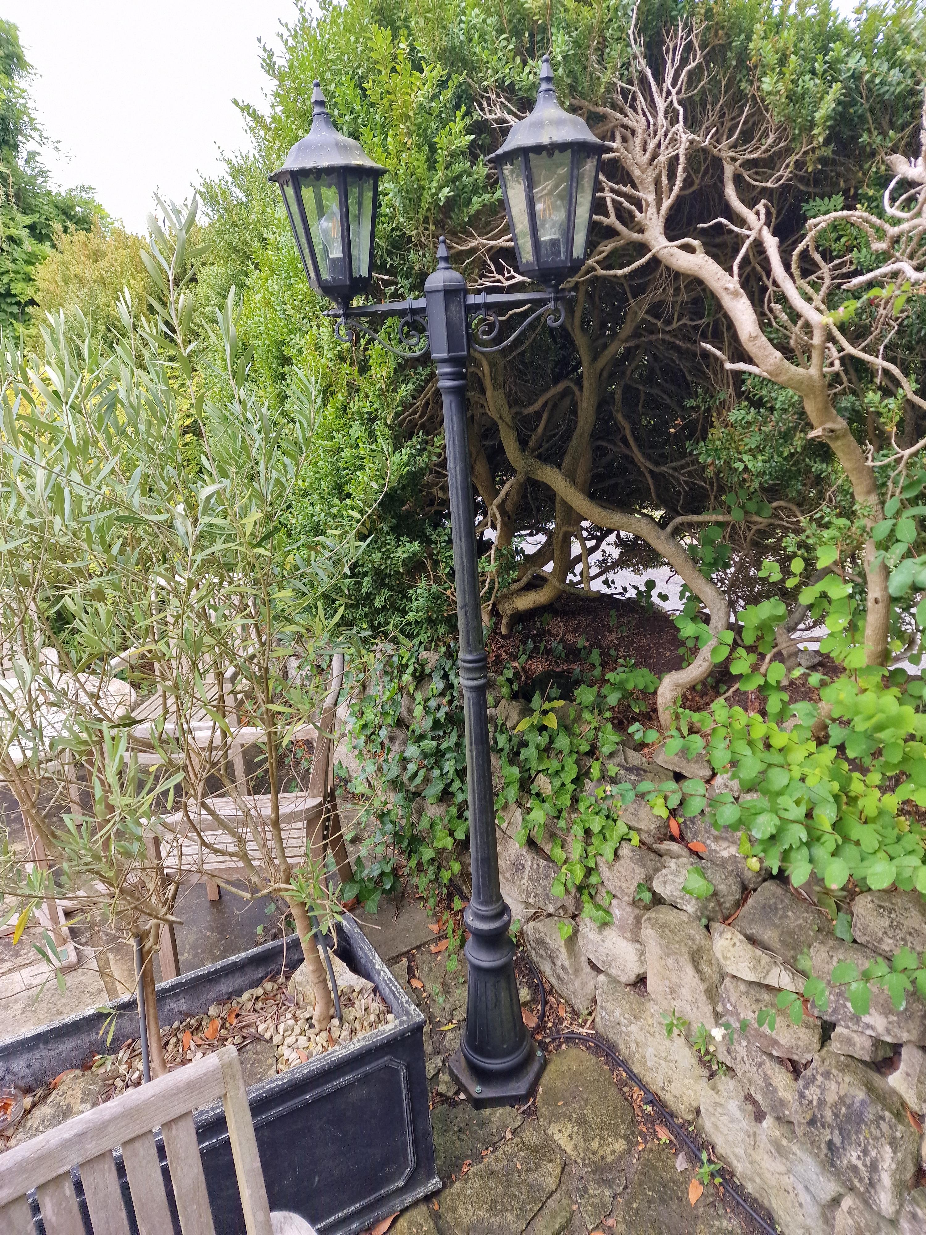 A Cast And Metal Victorian Style Garden Lantern Post 185cm - Image 2 of 2