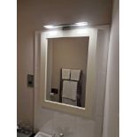 A Wooden Framed Accent Mirror With LED Mounted Light 57 x 80cm