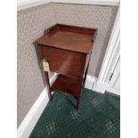 Early 19th Century Mahogany Pot Cupboard With Gallery Rail To Top And Shaped Shelf Below, Raised