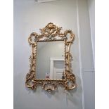 A Gilt Wood French Louis XV Style Gilt Pier Mirror 87 X 130cm